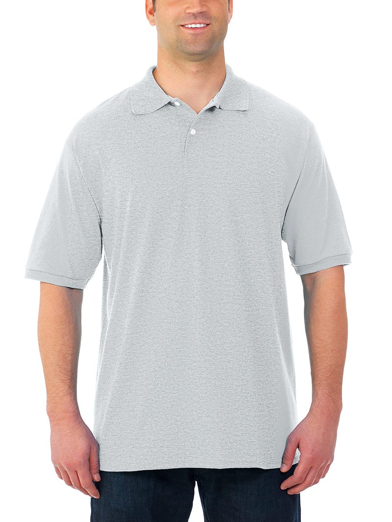 Jerzees Men's Spot Shield Short Sleeve Polo Sport Shirt, ash, 3X-Large - Image 1